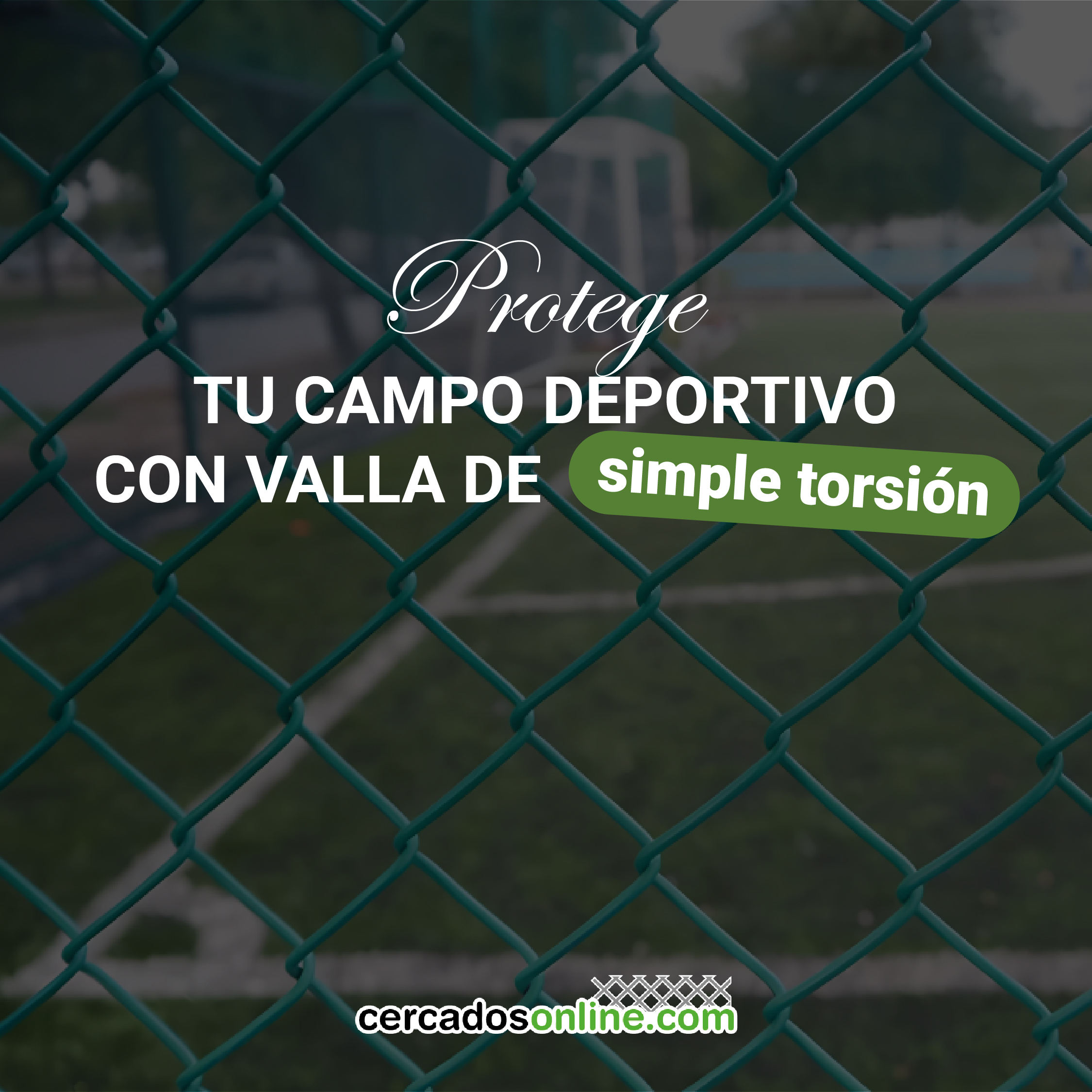 Protege tu campo deportivo con valla de simple torsión