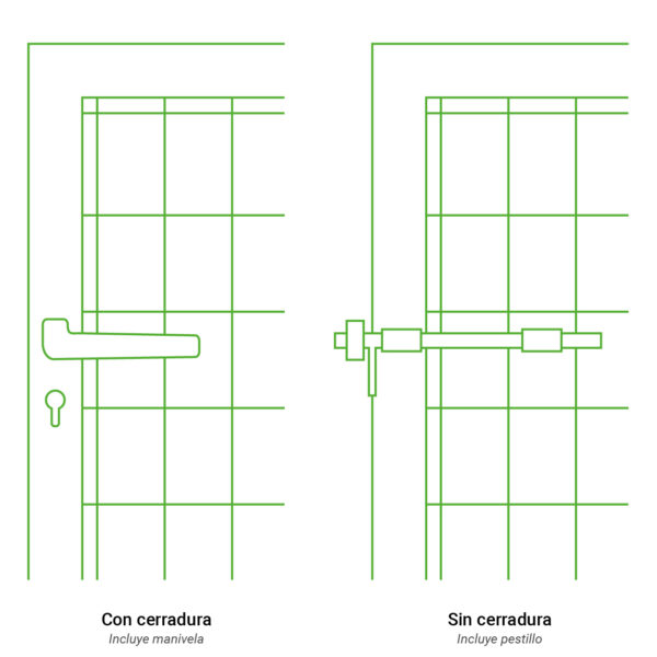 Puertas con cerradura y sin cerradura