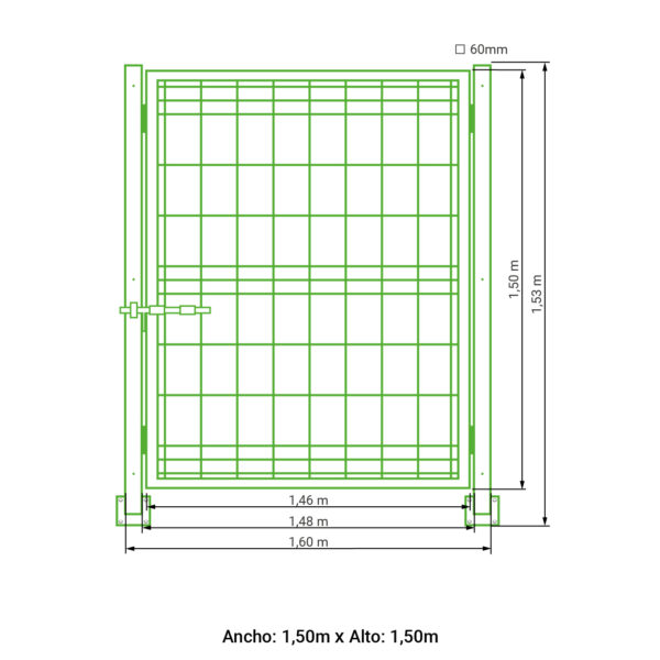 Puerta abatible 1 hoja hércules blanca 1,50 metros alto x 1,50 metros ancho - Imagen 6