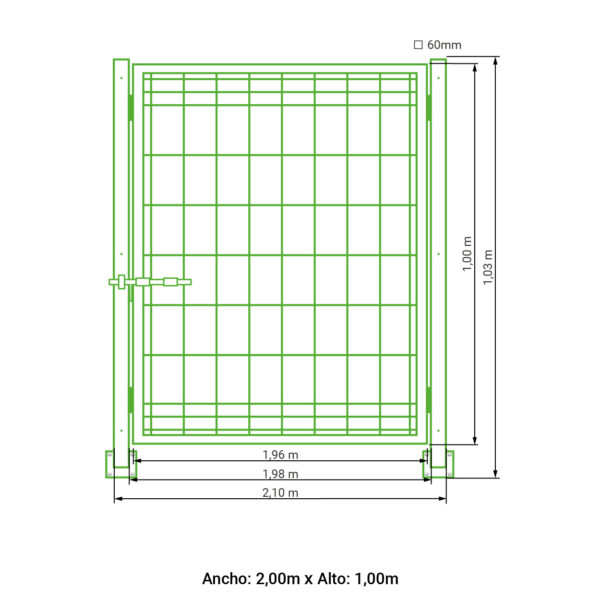 Puerta abatible 1 hoja hércules blanca 1,00 metro alto x 2,50 metros ancho - Imagen 6