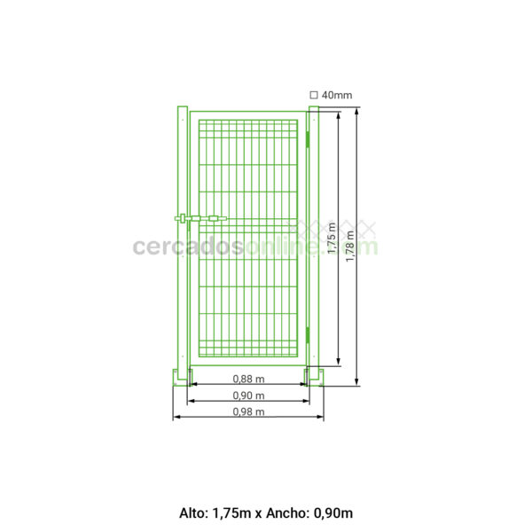 Puerta De Paso Malla Hercules galvanizada 1,75 Metros - Imagen 8