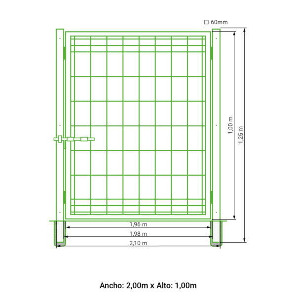 Puerta abatible 1 hoja hércules blanca 1,00 metro alto x 2,50 metros ancho - Imagen 7